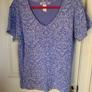 Fresh Produce Periwinkle & White Top. SZ XXL